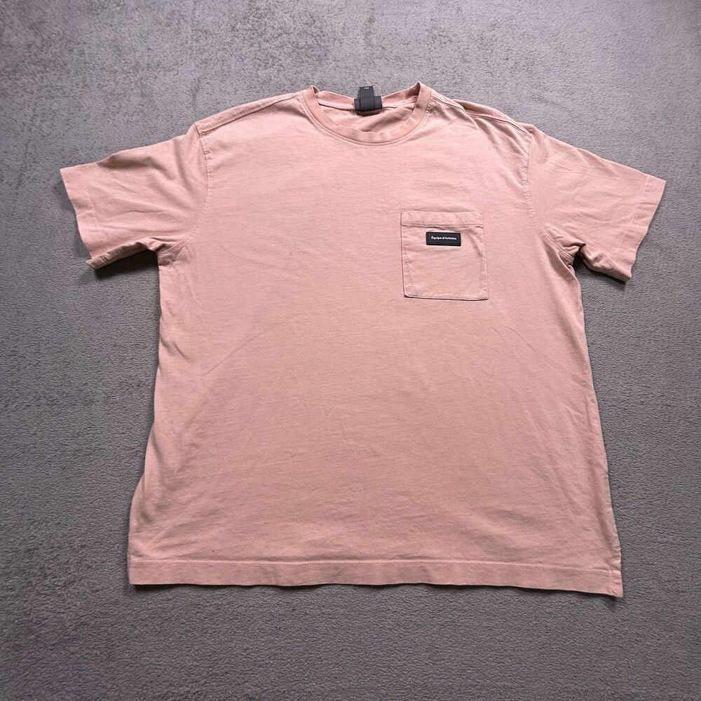 H&M Relaxed Fit Pocket T-Shirt Mens L Pink Minimalist